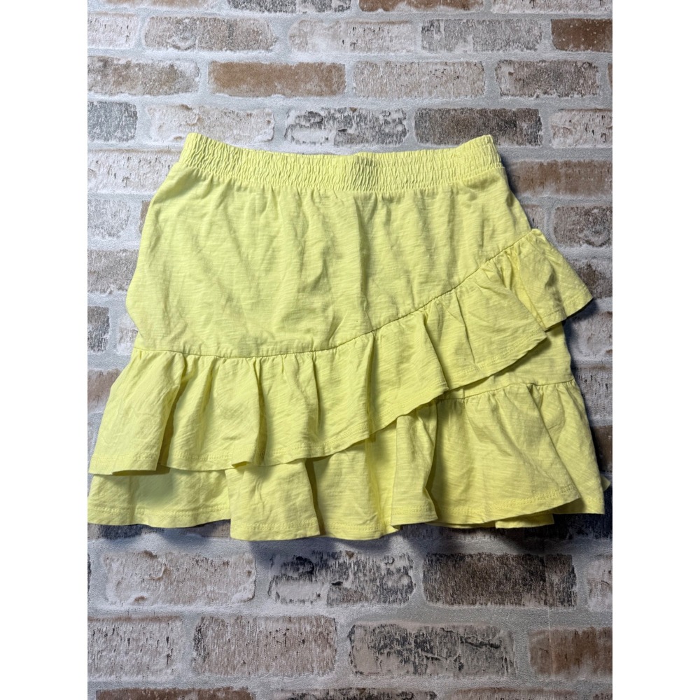 Zara Girls Collection Yellow Ruffle Tiered Skirt‎ Size 11/12 Elastic Waist Skort